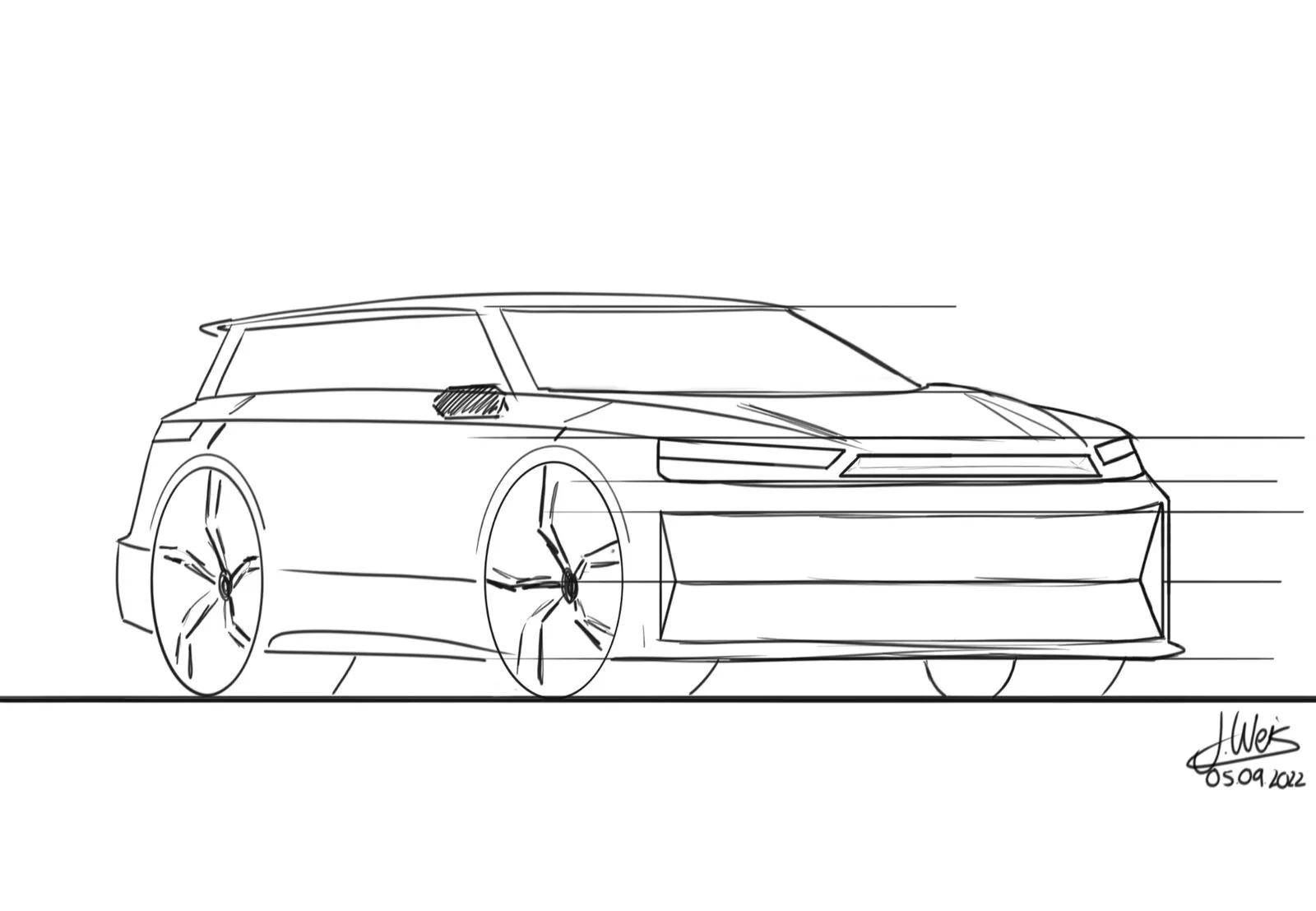 Digital car design study by Julian Weis №2