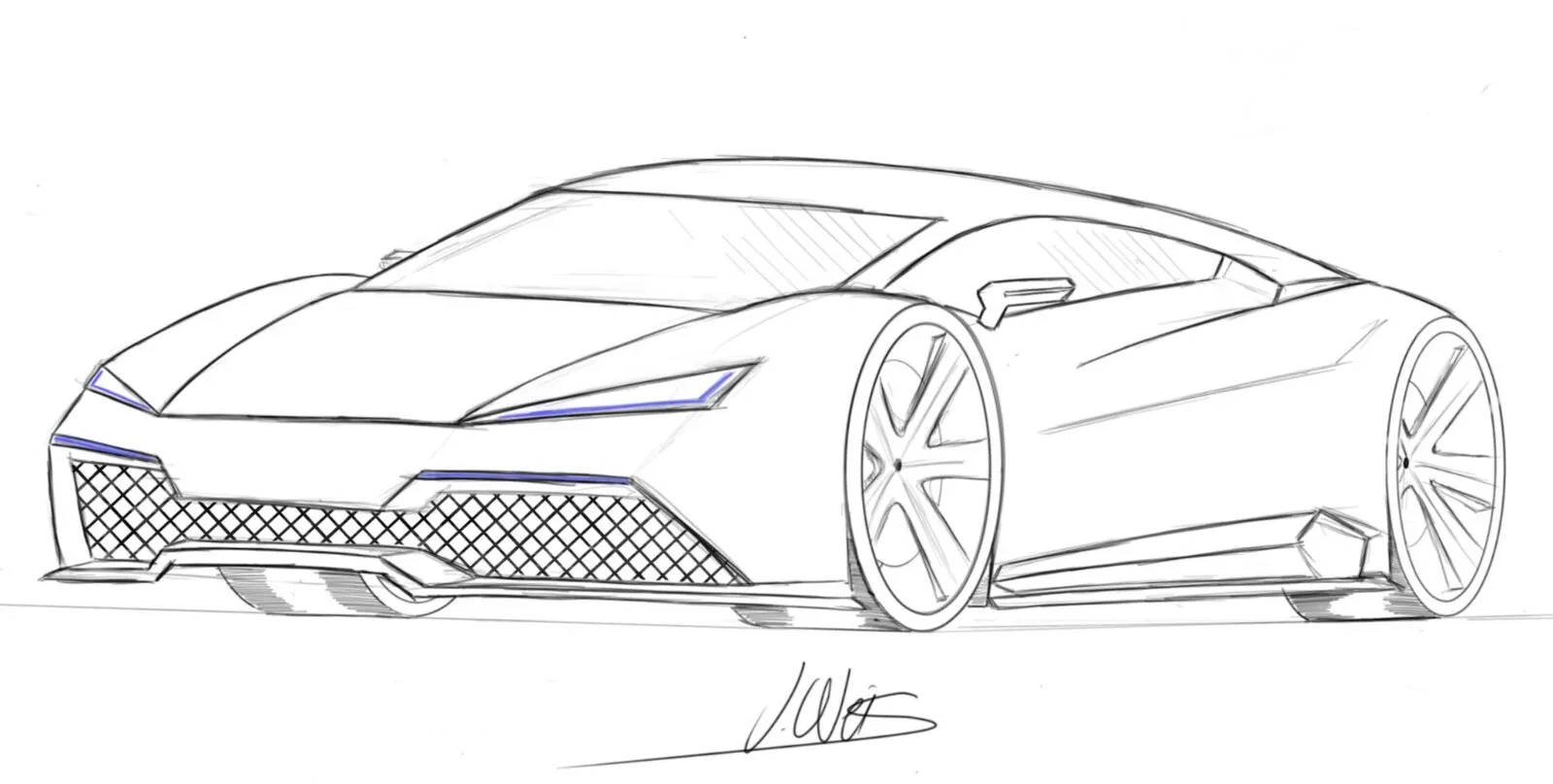 Digital car design study by Julian Weis №3