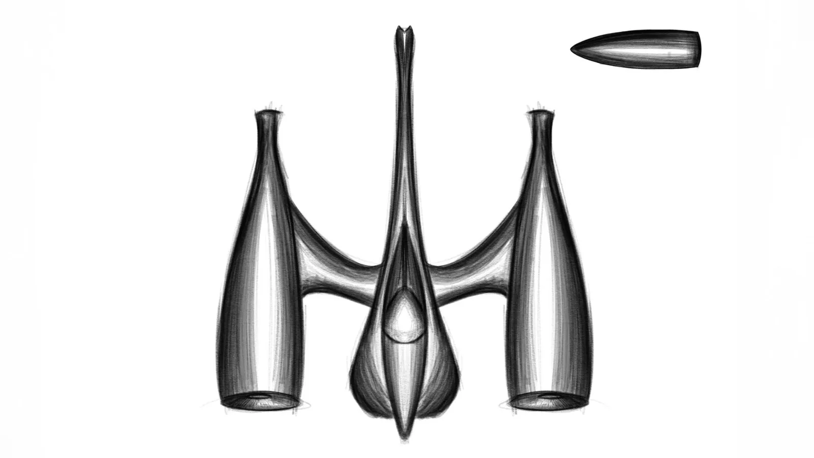 Sketch — Chrome sculpture study build-up